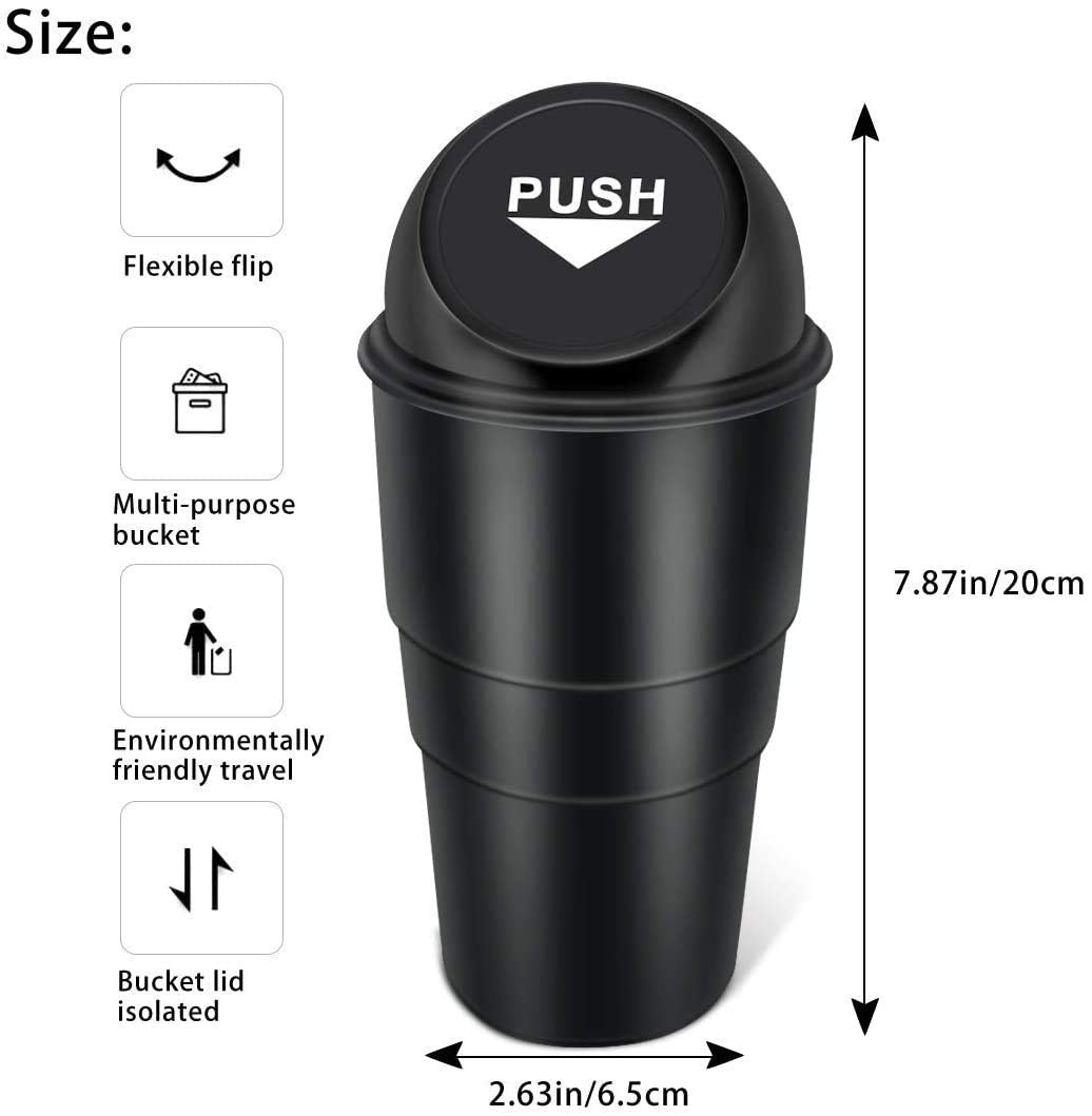 Mini Car Trash Bin Can Holder Dustbin - 1+1 Combo