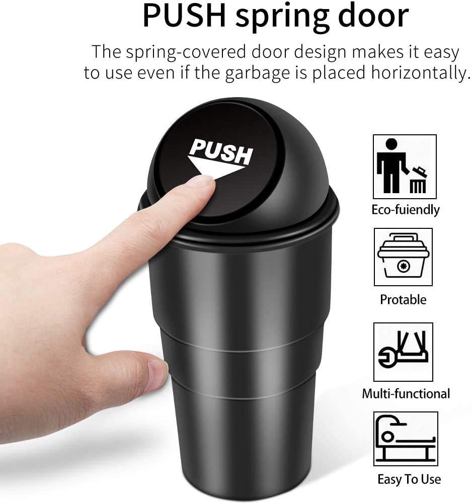 Mini Car Trash Bin Can Holder Dustbin - 1+1 Combo
